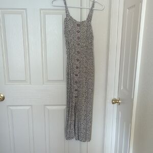 Chic Black and White Patterned Maxi Dress